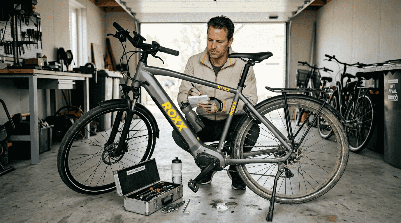 Man maakt zijn e-bike klaar voor afstelling