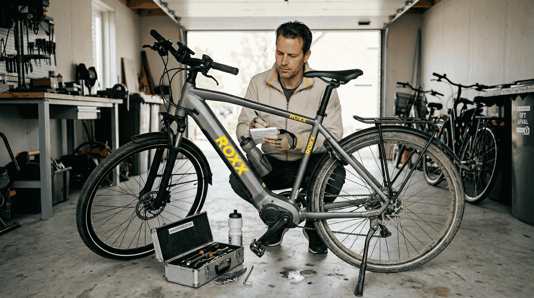 Man maakt zijn e-bike klaar voor afstelling