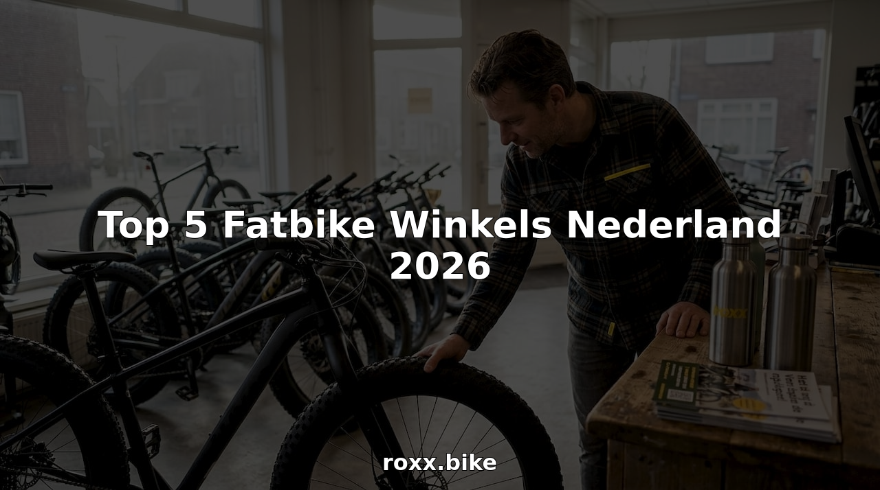 Een klant bekijkt verschillende fatbikes in een Nederlandse fietsenwinkel.