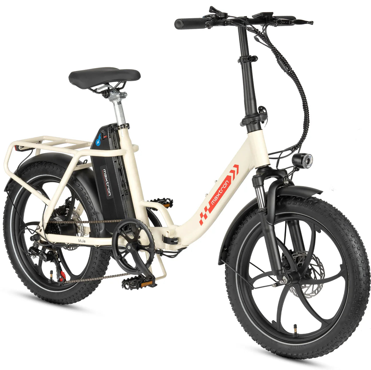 Maxtron Mule Beige – Opvouwbare Elektrische Fiets Crème | Lichte E-bike Stad & Woon-werk
