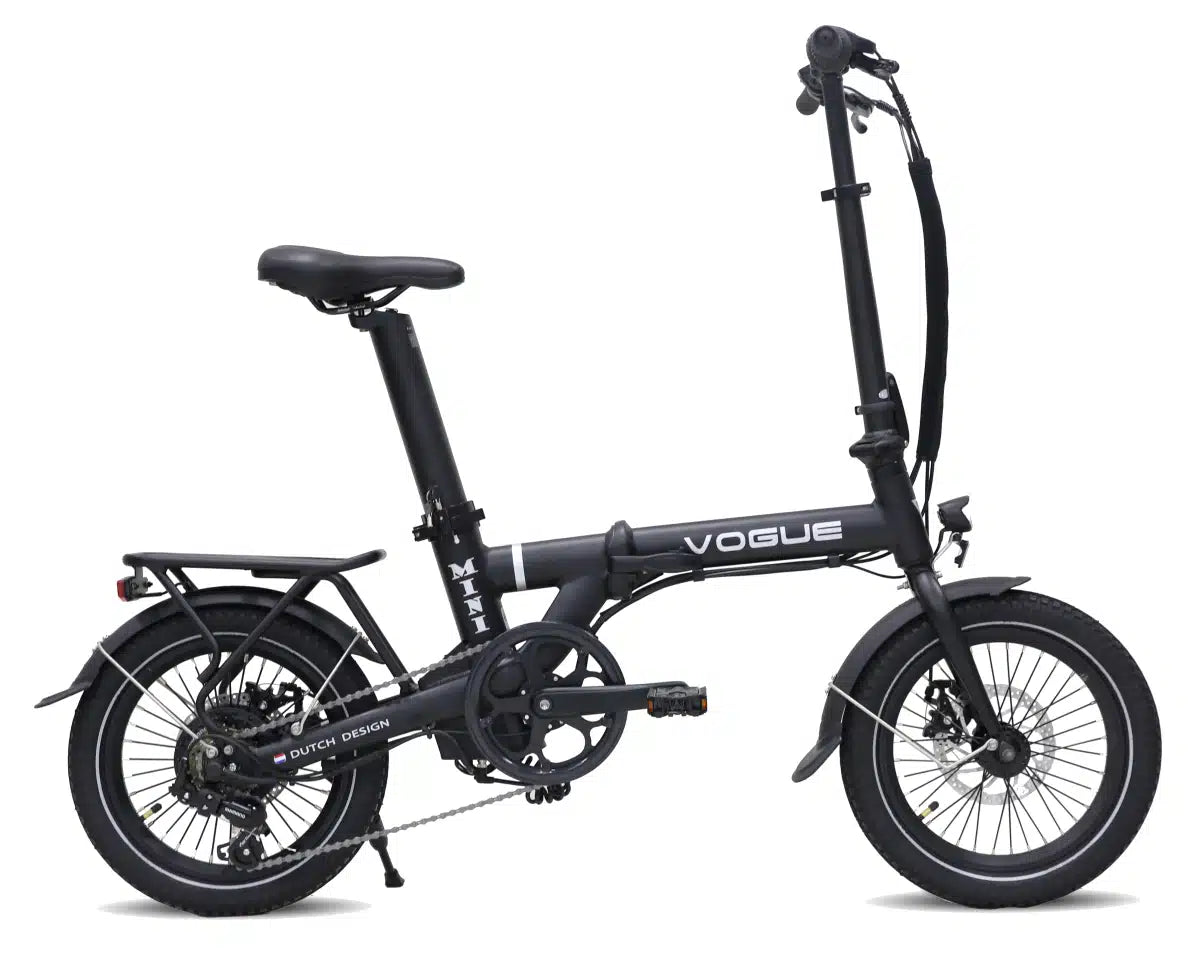 Vogue Mini Zwart – Compacte elektrische vouwfiets voor dagelijks gebruik
