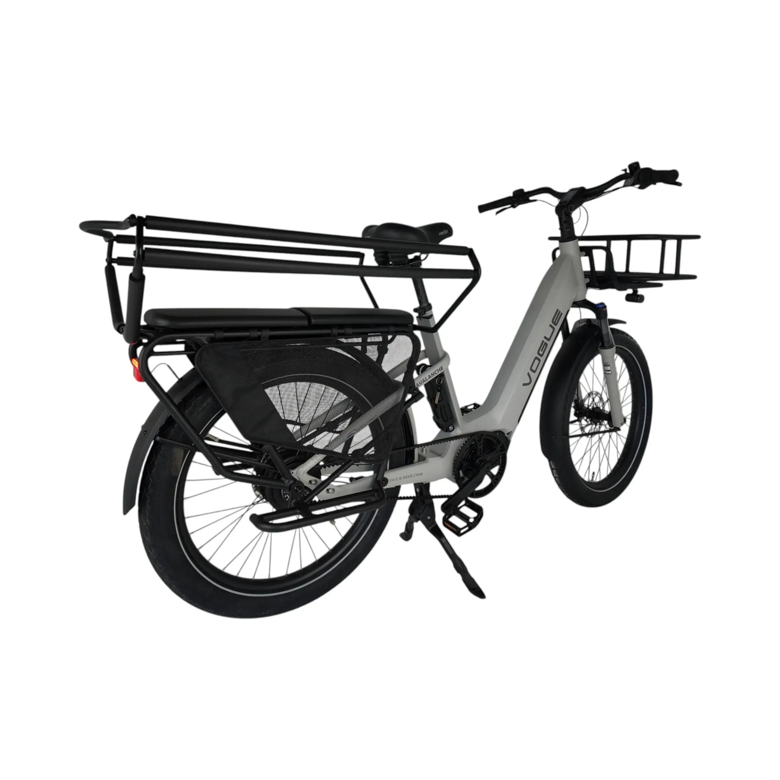 Vogue Avalanche Grijs – Elektrische Gezinsfiets Lage Instap | Voor 2 Kinderen
