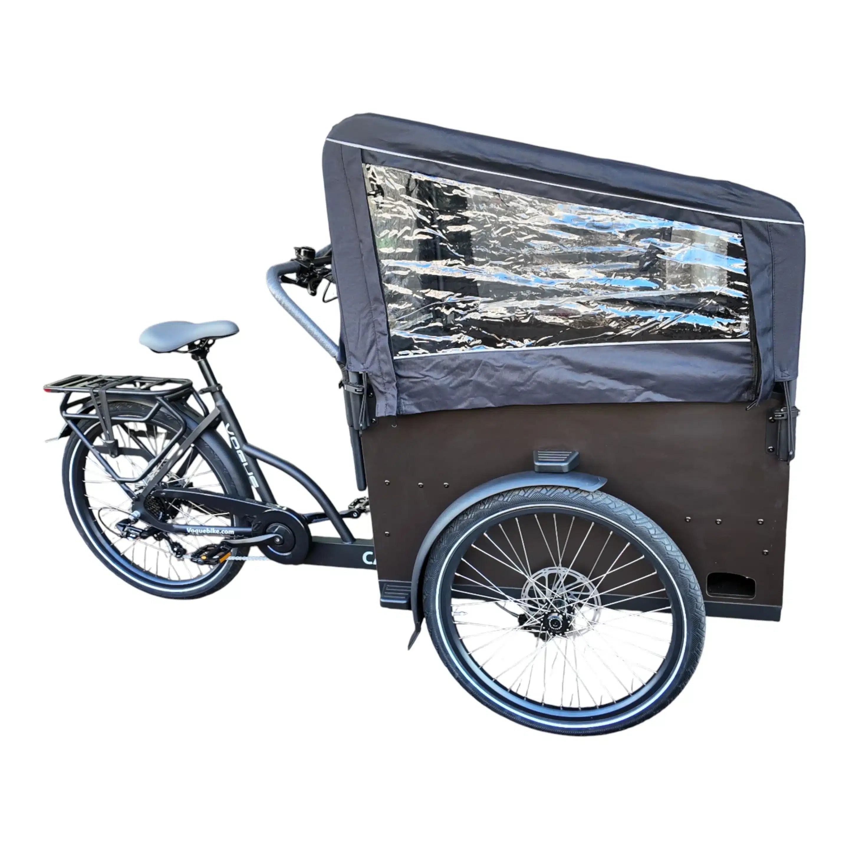 Vogue Caddy Matt Zwart/Grijs – Elektrische bakfiets voor het gezin