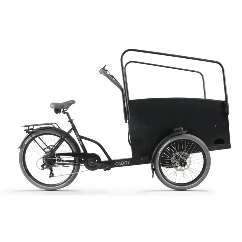 Vogue Caddy Matt Zwart/Grijs – Elektrische bakfiets voor het gezin
