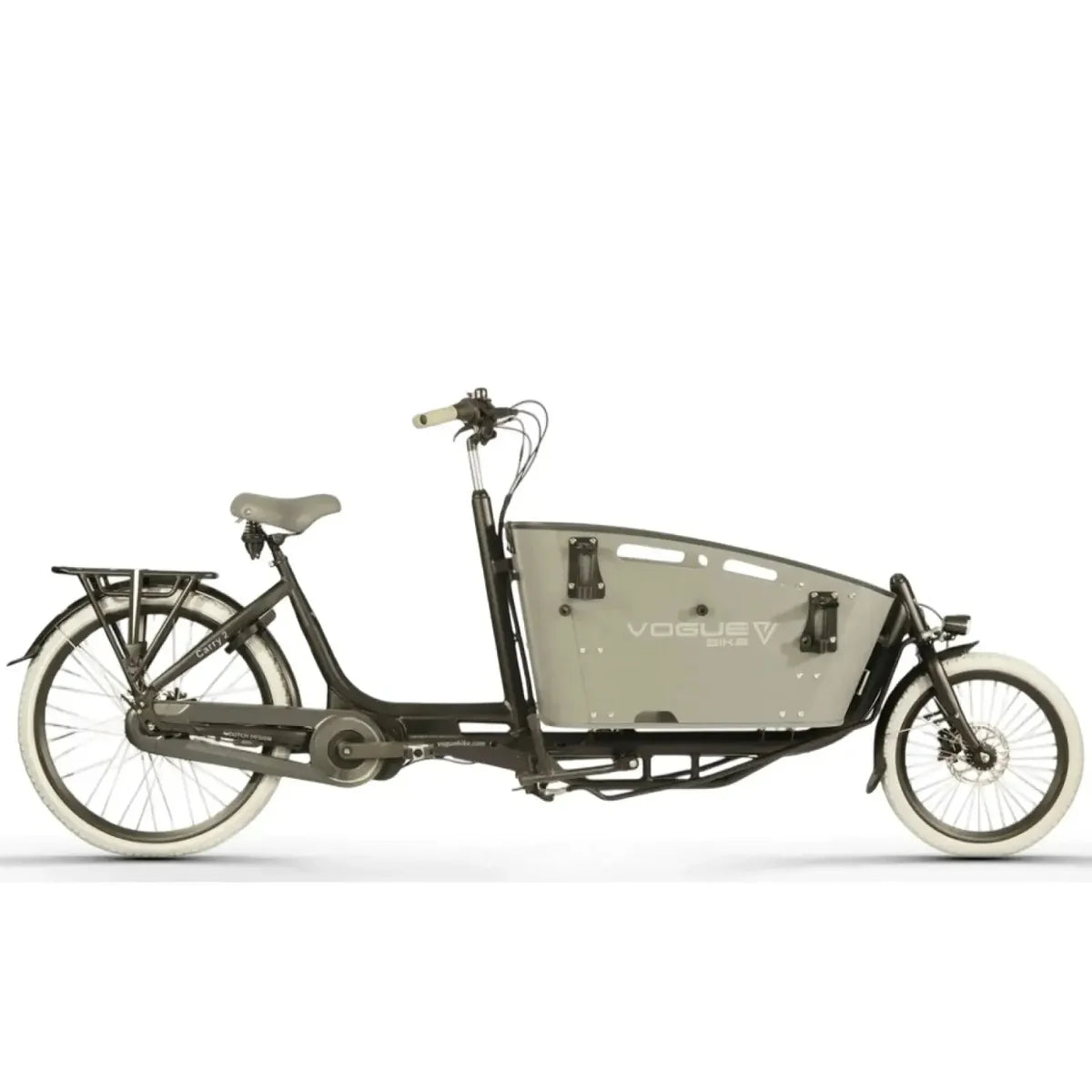 Vogue Carry 2 Grijs – Elektrische bakfiets met krachtige middenmotor