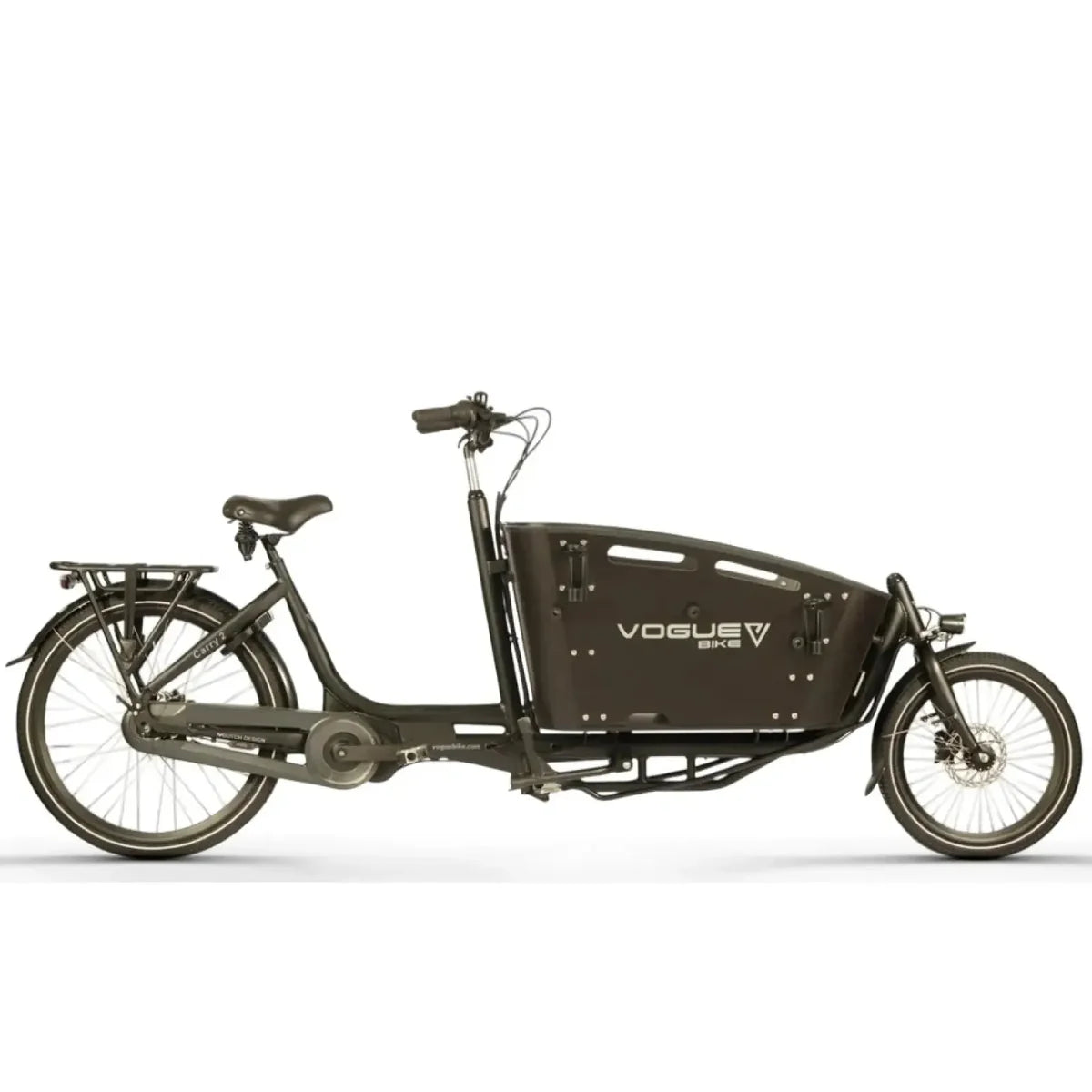 Vogue Carry 2 Zwart – Elektrische Bakfiets 2-wiel | Ananda Middenmotor