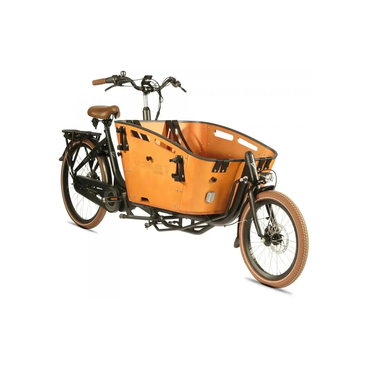 Vogue Carry 2 Zwart/Bruin – Elektrische bakfiets met krachtige middenmotor