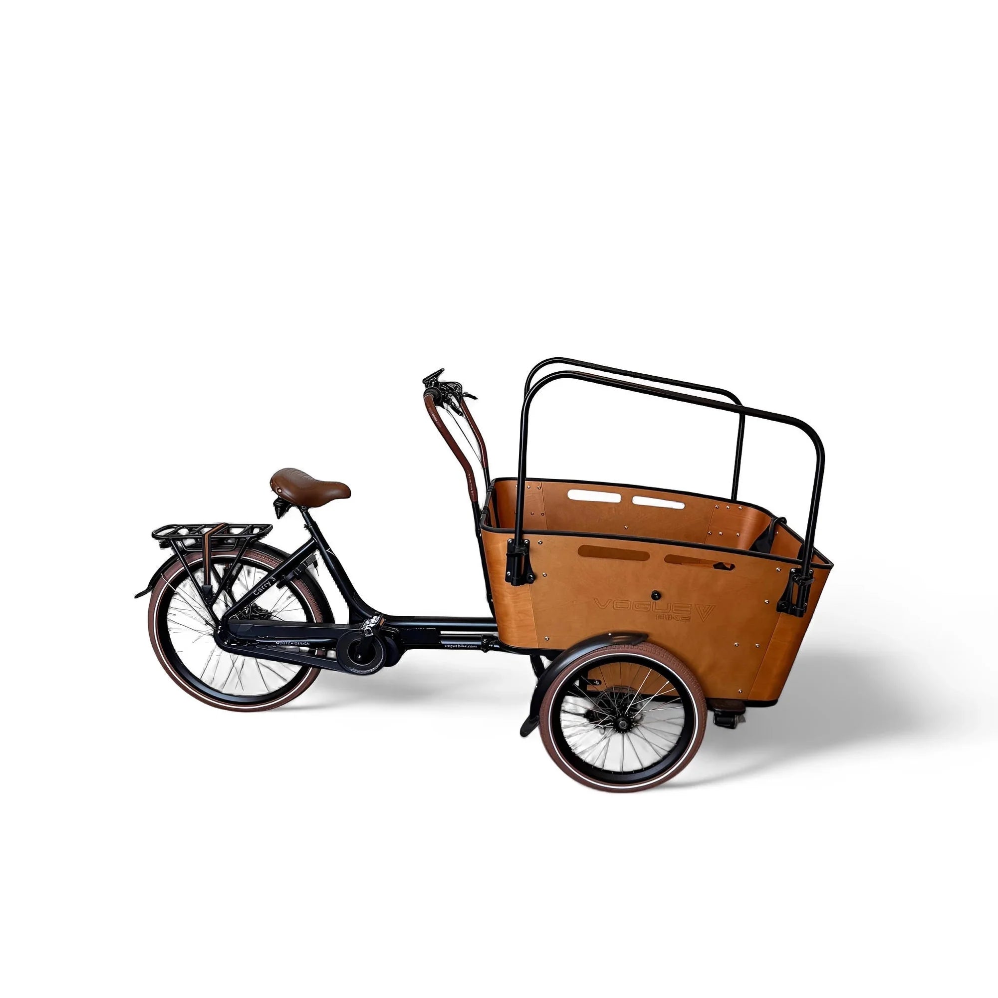 Vogue Carry 3 Matt Zwart/Bruin – Elektrische bakfiets met Bafang middenmotor