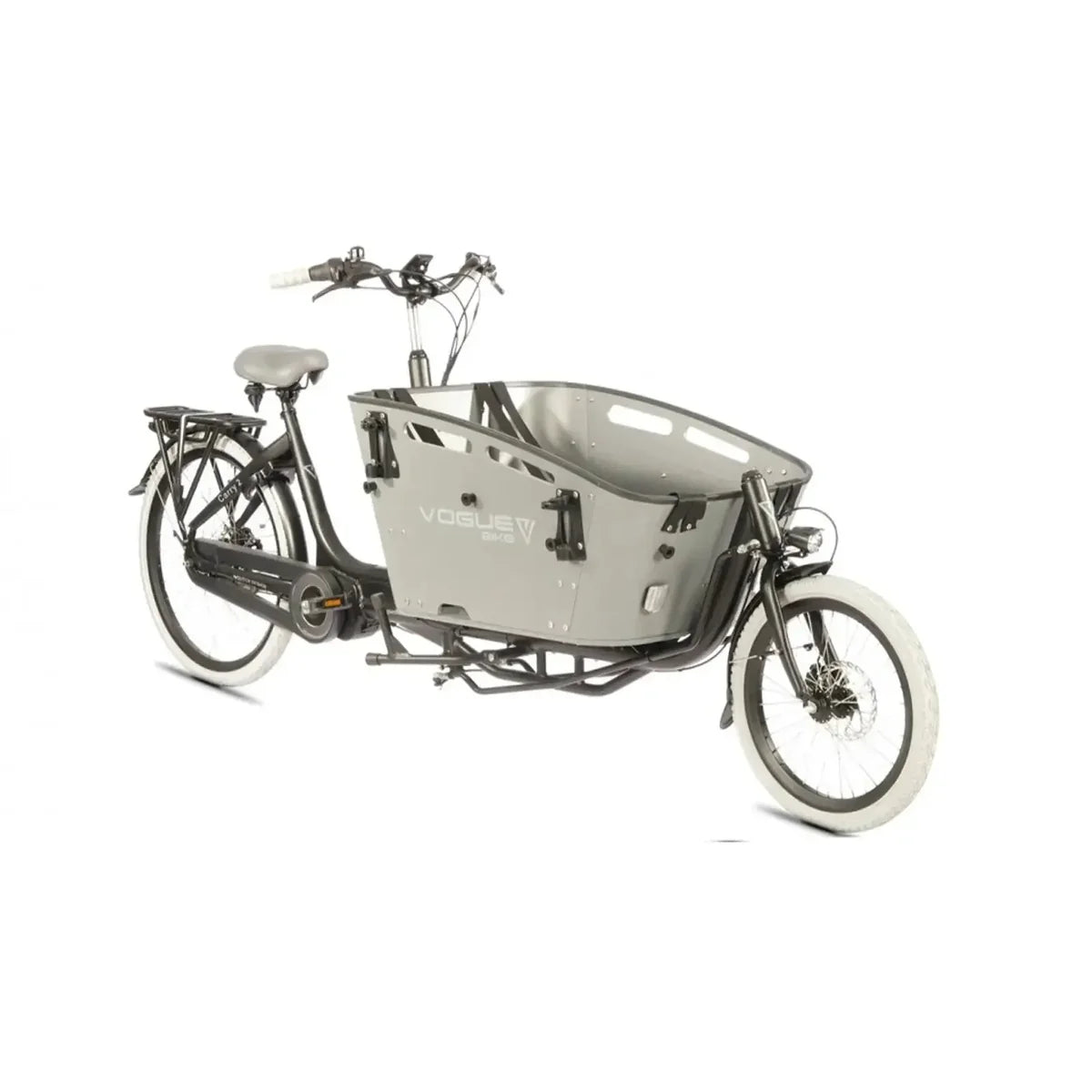 Vogue Carry 2 Grijs – Elektrische bakfiets met krachtige middenmotor
