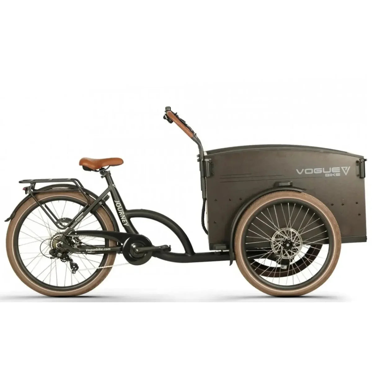 Vogue Journey S Zwart/Bruin – elektrische bakfiets voor 4 kinderen