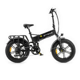 Zwarte Engwe Engine Pro 2.0 elektrische vouwfiets met stevige frame en dikke banden, ideaal voor stadsvervoer en avontuurlijke ritten.