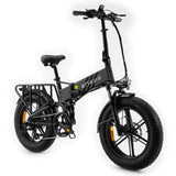 Zwarte Engwe Engine Pro 2.0 elektrische vouwfiets met compact frame en krachtige motor, geschikt voor stadsritten en reizen.