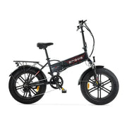 Zwarte ENGWE EP-2 Boost elektrische vouwfiets met comfortabele zithouding en compacte frame, ideaal voor stadsgebruik.