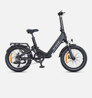 Engwe L20 3.0 Pro zwarte elektrische fatbike met lage instap, stevige frame en comfort voor off-road en stadsgebruik