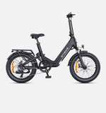 Engwe L20 3.0 Pro zwarte elektrische fatbike met lage instap, stevige frame en comfort voor off-road en stadsgebruik
