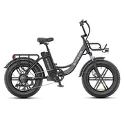 Zwarte ENGWE L20 Boost elektrische fiets met lage instap en comfortabele zithouding, ideaal voor dagelijks gebruik.