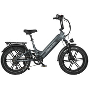 Maxtron Camel Grijs elektrische fiets met groene accenten, stabiele fatbike voor stad en recreatief gebruik, geschikt voor verschillende terreinen