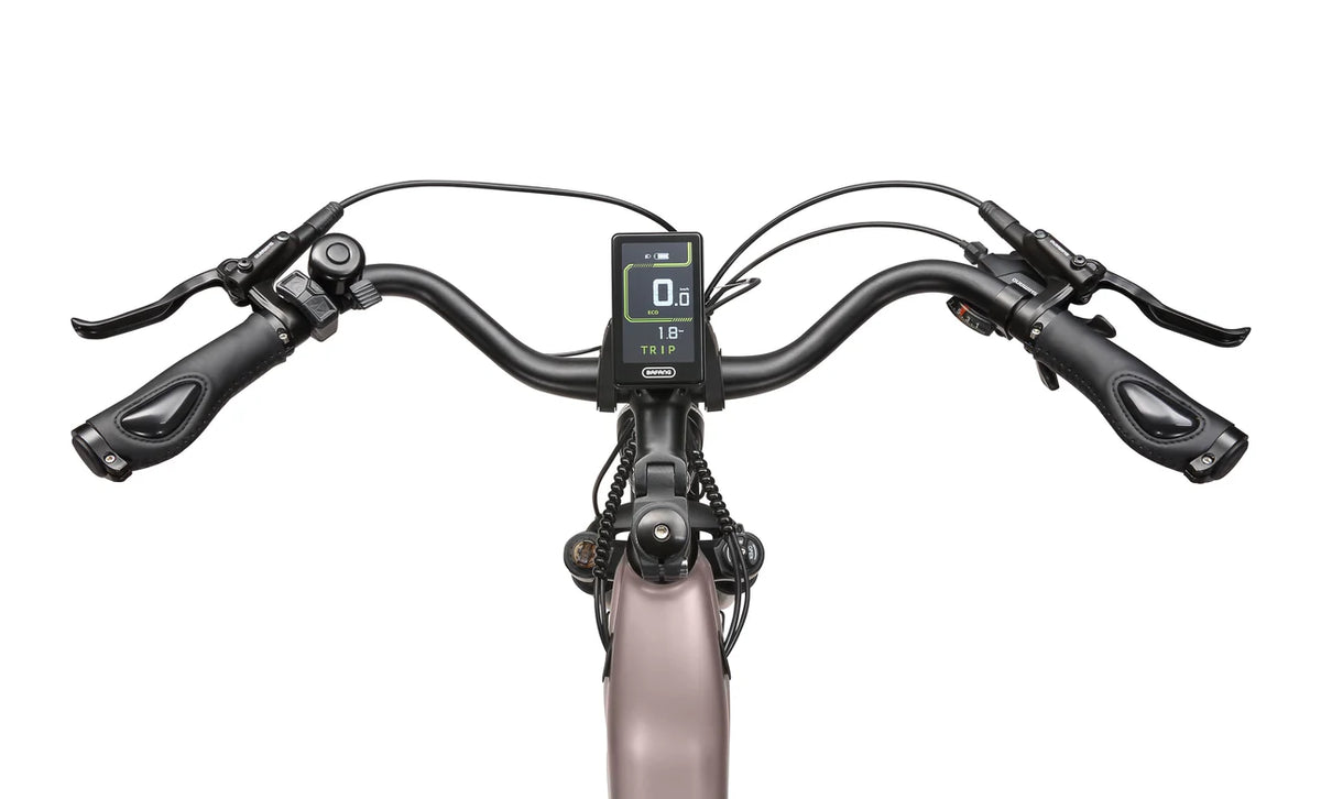 Maxtron Marathon Goud elektrische fiets met grote accu, frame en elektrische aandrijving zichtbaar in de afbeelding