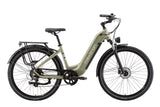 Groene Maxtron Marathon elektrische fiets met grote accu en robuuste frame, klaar voor lange ritten en comfortabel fietsen.