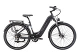 Elektrische fiets Maxtron Marathon in zwart met grote accu, weergegeven op een stadsfiets.