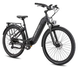 Maxtron Marathon zwarte elektrische fiets met grote accu, stevig frame en comfortabele zithouding voor lange ritten.
