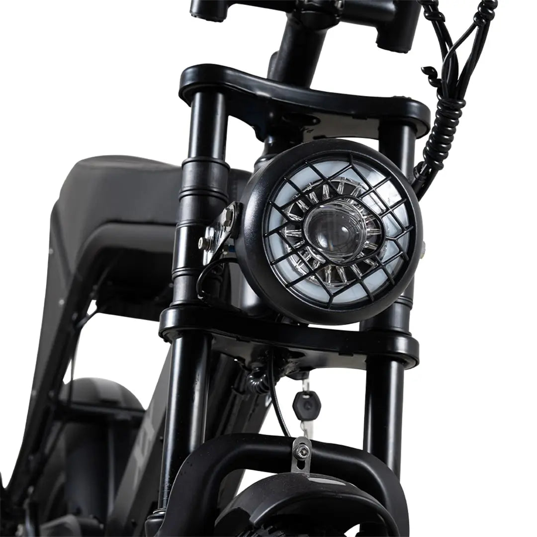 Ouxi C80 Mini compacte elektrische fatbike in doos, lichtgewicht en veelzijdige elektrische fiets voor avonturen.