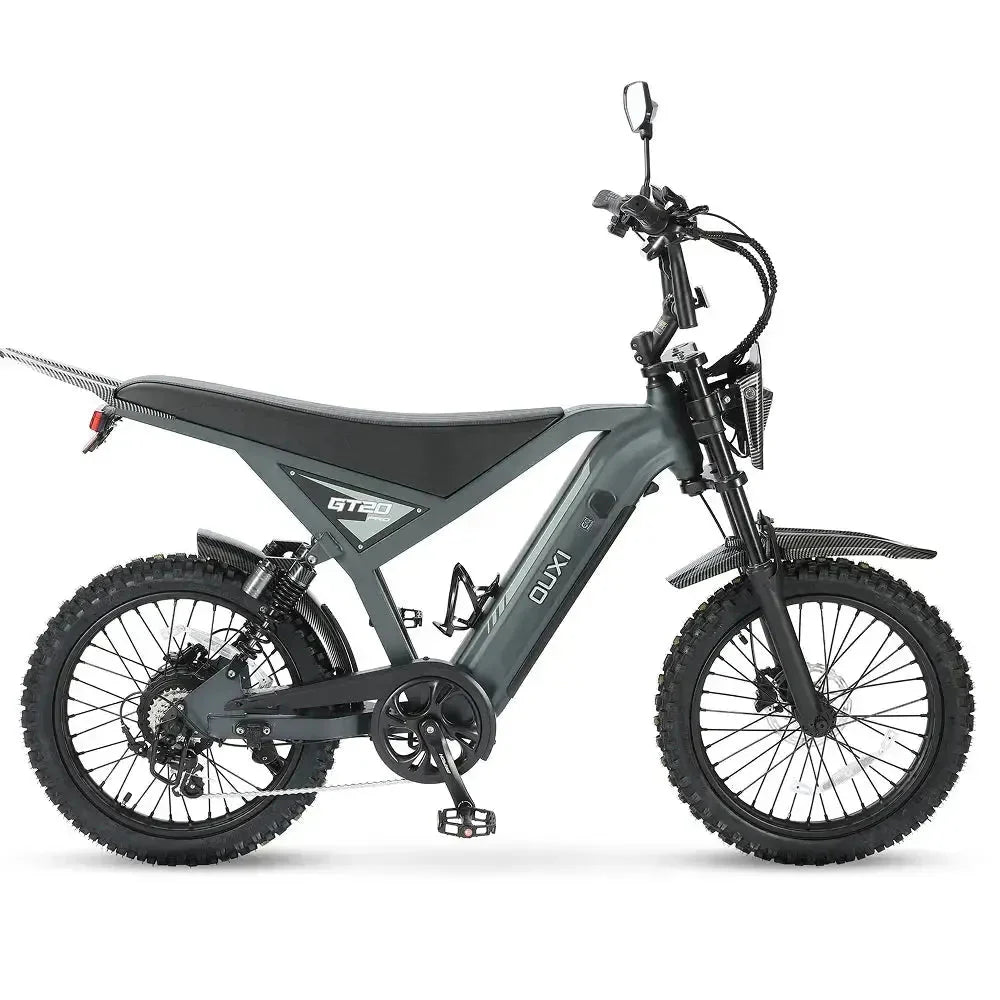OUXI GT-20 PRO Grijs – Fatbike e-bike met dubbele vering