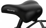 Elektrische stadsfiets Velopro C1 van Pixar met zwart zadel en lage instap, geschikt voor woon-werk en recreatief gebruik.