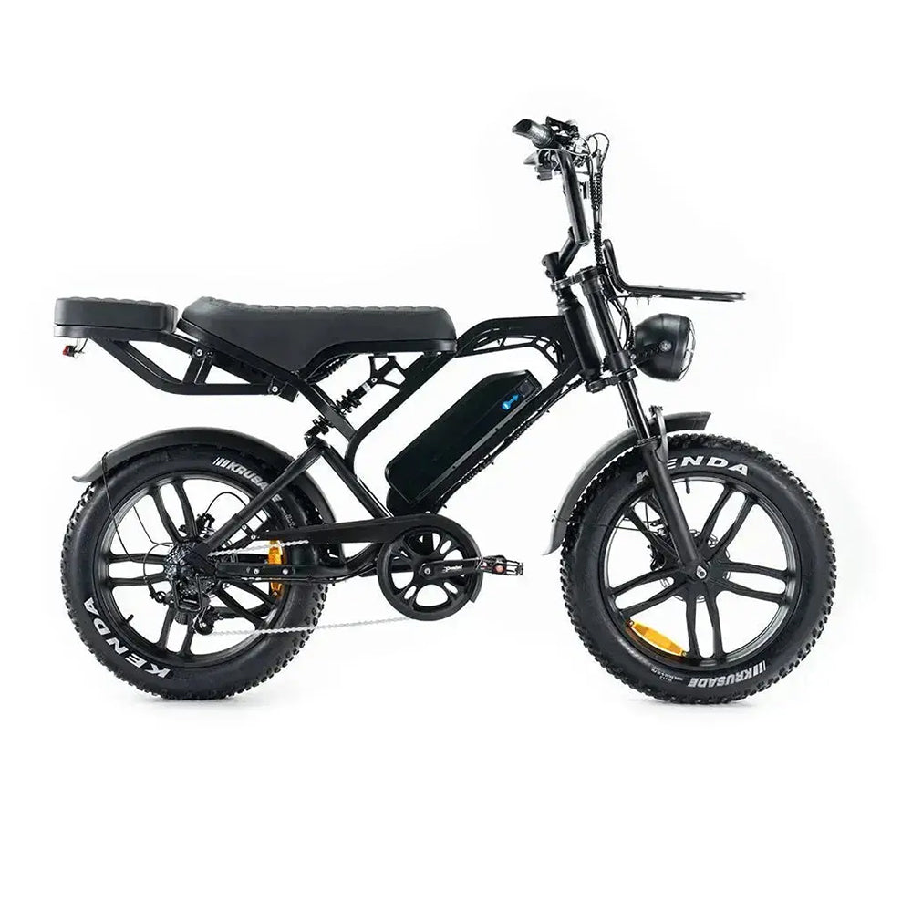 Elektrische fatbike V20 Pro van Qmwheel, stevige en krachtige elektrische fiets in doos, geschikt voor off-road rijden.