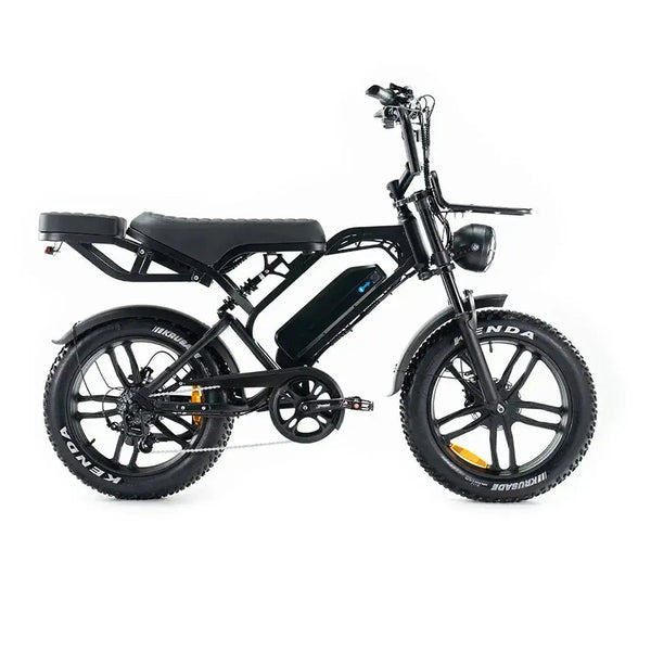 Elektrische fatbike V20 Pro van Qmwheel, stevige en krachtige elektrische fiets in doos, geschikt voor off-road rijden.