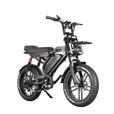 Qmwheel S20 Pro elektrische fatbike voor stads- en recreatief gebruik, zwart met brede banden en stuur.