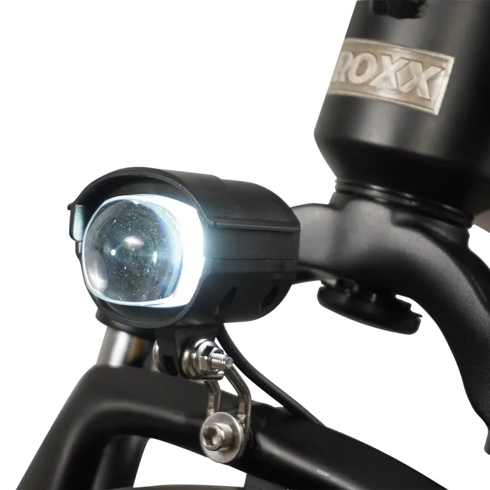 Roxx RX1+ elektrische fiets van Roxx Bike in doos met frame, accu en accessoires, klaar voor montage.