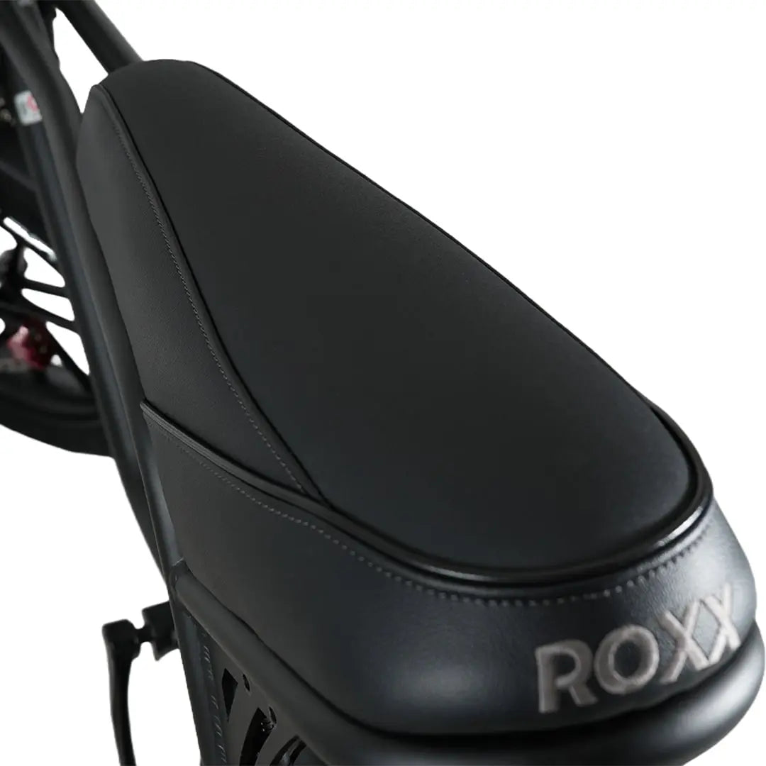 Roxx S2+ elektrische fiets van Roxx Bike, in doos, klaar voor montage, zwart frame met elektrische aandrijving.