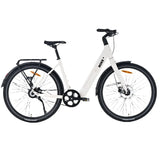 Roxx SL5 beige elektrische fiets van Roxx Bike, zichtbaar in de doos met stuur en zadel, klaar voor montage.