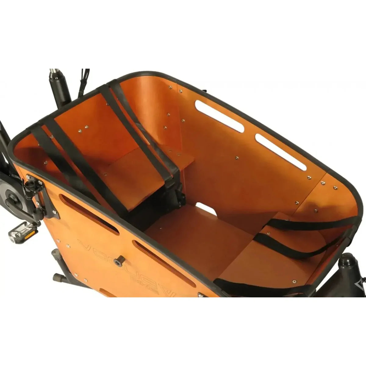 Vogue Carry 2 elektrische bakfiets zwart/bruin met krachtige middenmotor en ruime bak voor comfortabel vervoer