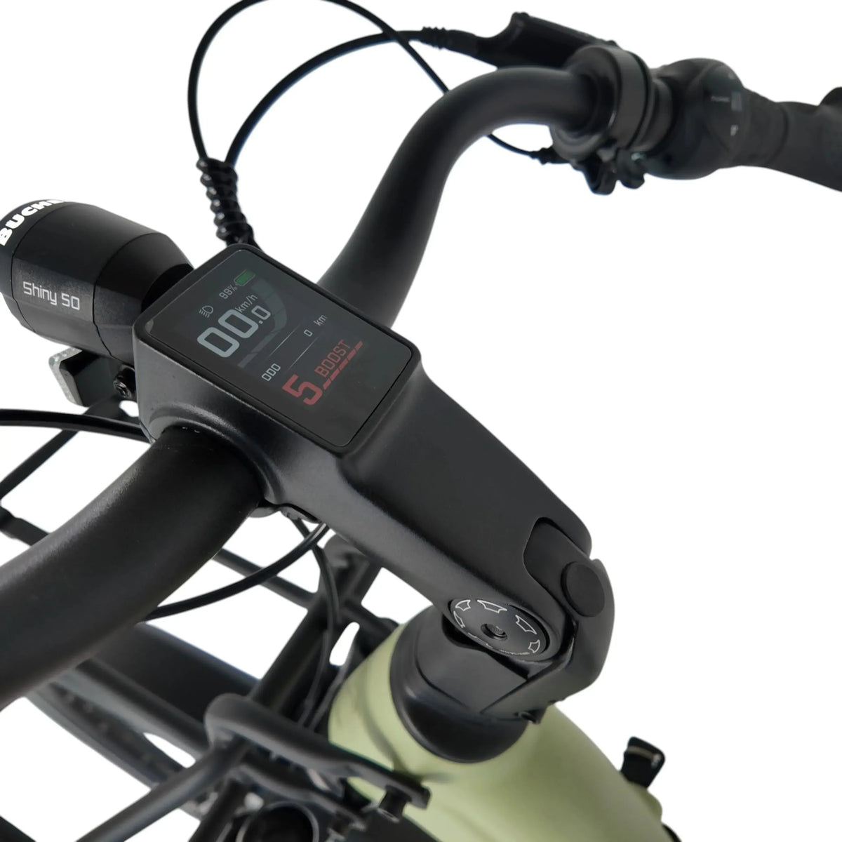 Vogue Artemis Groen elektrische fiets met middenmotor en riemaandrijving, voor comfortabel en elektrisch rijden.