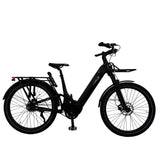 Zwart matte Vogue Artemis comfort e-bike met riemaandrijving en 468Wh accu, 50 cm frame, geschikt voor stadsritten