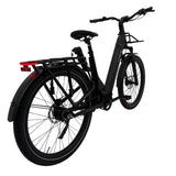 Zwart Vogue Artemis comfort e-bike met riemaandrijving en mat afwerking, geschikt voor comfortabel stadsrijden.