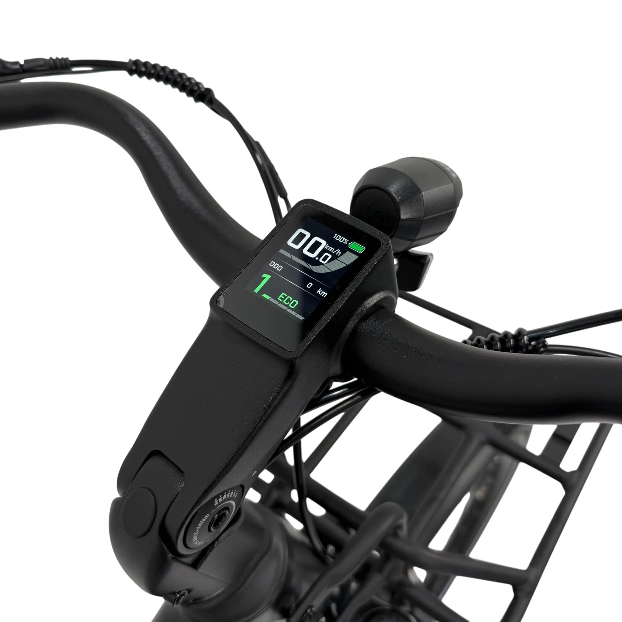 Vogue Artemis Zwart comfort e-bike met riemaandrijving, frame en zadel zichtbaar, ideale elektrische fiets voor stadsritten