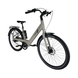 Vogue Nova grijze elektrische fiets met lage instap, comfortabel en stijlvol e-bike voor dagelijks gebruik