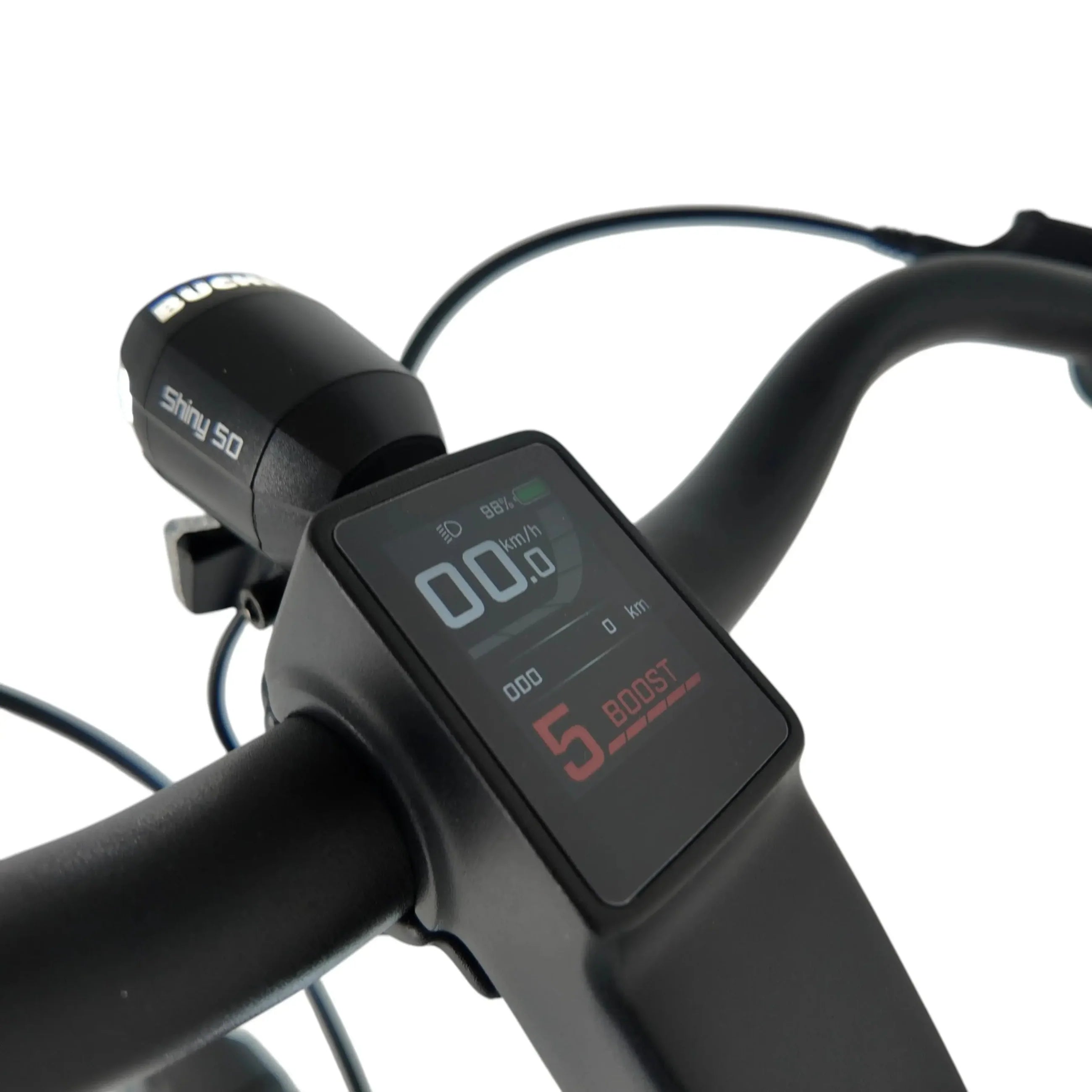 Vogue Nova Man zwarte elektrische herenfiets met geïntegreerde accu en sportief design, klaar voor gebruik.