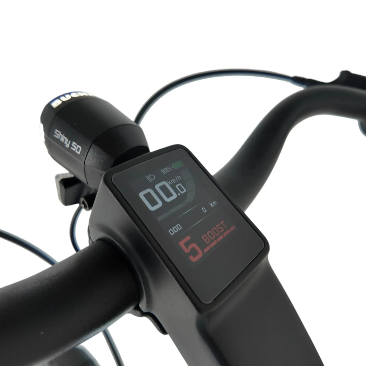 Vogue Nova Man zwarte elektrische herenfiets met geïntegreerde accu en sportief design, klaar voor gebruik.
