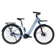 Vogue Pantheon Grey-Blue elektrische fiets met middenmotor, matte afwerking en comfortabel ontwerp, geschikt voor stadsritten.
