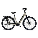 Vogue Prestige Fashion elektrische fiets in grijs met lage instap, unisex e-bike met comfortabel zadel en moderne ontwerp.