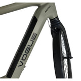 Vogue Prestige heren e-bike Cement Grijs met middenmotor en accu, premium design en stevige frame voor comfortabel rijden