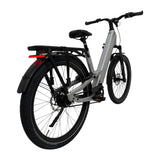Vogue SUV grijze elektrische fiets met Shimano middenmotor en stevig frame, geschikt voor comfortabel en krachtig rijden.