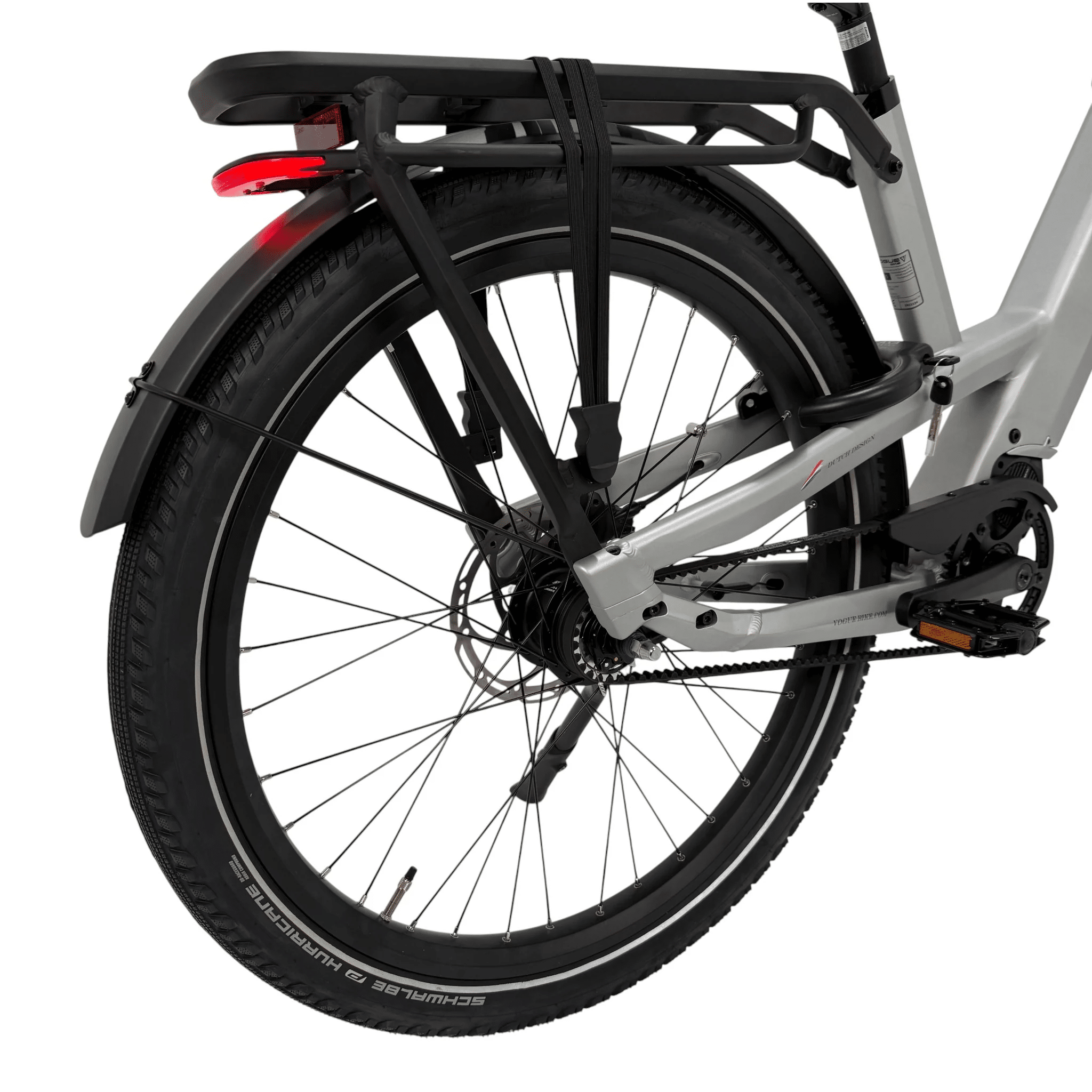 Vogue SUV grijze elektrische fiets met Shimano middenmotor, robuust design en comfortabele zithouding.