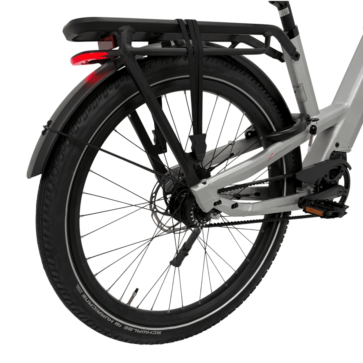 Vogue SUV grijze elektrische fiets met Shimano middenmotor, robuust design en comfortabele zithouding.