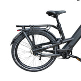 Zwart Vogue SUV elektrische fiets met Shimano middenmotor, frame en mountainbike-design, geschikt voor stads- en off-road ritten