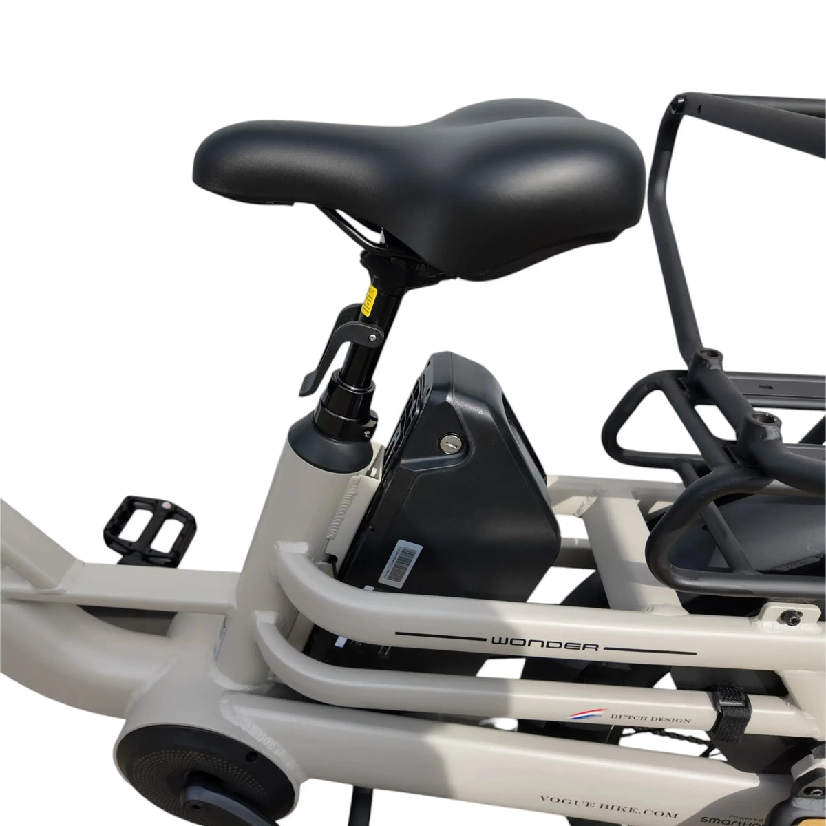 Vogue Wonder Fashion grijze elektrische longtail e-bike, gezinsvriendelijk, klaar voor gebruik, met stevige frame en comfortabele zithouding